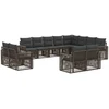 Sodo Sofų Rinkinys 12 vnt. 12 vietos Pilka ir tamsiai pilka