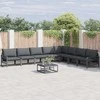 Sodo Sofų Rinkinys su pagalve 8 pcs Juoda Plienas