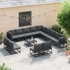 Sodo Sofų Rinkinys su pagalve 13 pcs Juoda Aliuminis