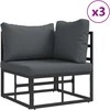 Sodo Sofų Rinkinys su pagalve 13 pcs Juoda Aliuminis