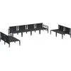 Sodo Sofų Rinkinys su pagalve 8 pcs Juoda Plienas