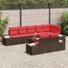 Lauko baldų komplektas Sodo Sofų Rinkinys su pagalve 9 pcs Ruda poliratanas