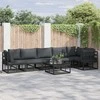 Sodo Sofų Rinkinys su pagalve 7 pcs Juoda Aliuminis
