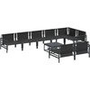Sodo Sofų Rinkinys su pagalve 9 pcs Juoda Plienas