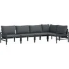Sodo Sofų Rinkinys su pagalve 5 pcs Juoda Plienas