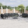 Sodo Sofų Rinkinys su pagalve 8 pcs Juoda Plienas