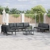 Sodo Sofų Rinkinys su pagalve 8 pcs Juoda Plienas