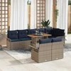 Lauko baldų komplektas Sodo Sofų Rinkinys su saugykla 9 pcs Pilka Poli ratanas