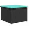 Lauko baldų komplektas Sodo Sofų Rinkinys su saugykla 6 pcs Juoda Poli ratanas