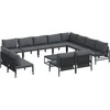 Sodo Sofų Rinkinys su pagalve 13 pcs Juoda Plienas