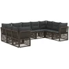 Lauko baldų komplektas Sodo Sofų Rinkinys 9 pcs Pilka poliratanas