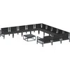 Sodo Sofų Rinkinys su pagalve 12 pcs Juoda Plienas