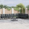 Sodo Sofų Rinkinys su pagalve 8 pcs Juoda Plienas