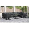 Sodo Sofų Rinkinys su pagalve 9 pcs Juoda Aliuminis