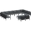 Sodo Sofų Rinkinys su pagalve 13 pcs Juoda Plienas