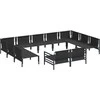 Sodo Sofų Rinkinys su pagalve 11 pcs Juoda Plienas