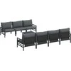 Sodo Sofų Rinkinys su pagalve 8 pcs Juoda Plienas