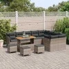 Lauko baldų komplektas Sodo Sofų Rinkinys 13 pcs Pilka poliratanas