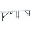 Sodo stalas su 2 suoliukais, baltas, 180cm, plienas ir HDPE