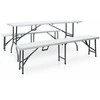 Sodo stalas su 2 suoliukais, baltas, 180cm, plienas ir HDPE