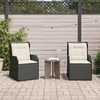 Lauko baldų komplektas Sodo suolas 2 pcs Juoda poliratanas