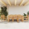Lauko baldų komplektas Sodo valgomojo baldų komplektas, 9 dalių, tikmedžio masyvas