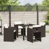 Lauko baldų komplektas Sodo valgomojo komplektas 5 pcs Ruda poliratanas