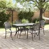 Lauko baldų komplektas Sodo valgomojo komplektas 5 pcs Juoda Aliuminis