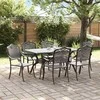 Lauko baldų komplektas Sodo valgomojo komplektas 7 pcs Juoda Aliuminis