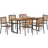Lauko baldų komplektas Sodo valgomojo komplektas 7 pcs Juoda Kietos akacijos mediena