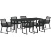 Sodo valgomojo komplektas 7 pcs Juoda