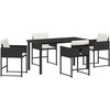 Lauko baldų komplektas Sodo valgomojo komplektas 5 pcs Juoda poliratanas