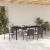 Sodo valgomojo komplektas 7 pcs Ruda ir juoda PE ratanas