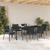 Sodo valgomojo komplektas 7 pcs Juoda ir pilka PE ratanas