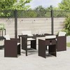 Lauko baldų komplektas Sodo valgomojo komplektas 5 pcs Ruda poliratanas
