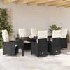Sodo valgomojo komplektas 7 pcs Juoda poliratanas