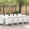 Lauko baldų komplektas Sodo valgomojo komplektas 13 pcs Balta Poli ratanas