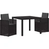 Lauko baldų komplektas Sodo valgomojo komplektas su pagalve 3 pcs Antracito PP