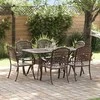 Lauko baldų komplektas Sodo valgomojo komplektas 7 pcs Bronzinė Aliuminis