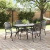 Lauko baldų komplektas Sodo valgomojo komplektas 5 pcs Juoda Aliuminis