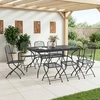 Sodo valgomojo komplektas 9 vnt. Antracito 212 x 90 x 76 cm