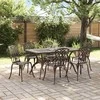 Lauko baldų komplektas Sodo valgomojo komplektas 7 pcs Bronzinė Aliuminis