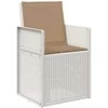 Lauko baldų komplektas Sodo valgomojo komplektas su pagalve 5 pcs Balta ir taupe PP