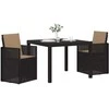 Lauko baldų komplektas Sodo valgomojo komplektas 3 pcs Antracito ir taupe PP