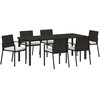 Lauko baldų komplektas Sodo valgomojo komplektas 7 pcs Juoda