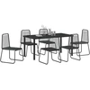 Lauko baldų komplektas Sodo valgomojo komplektas 7 pcs Juoda