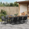 Sodo valgomojo komplektas 9 pcs Juoda