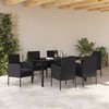 Sodo valgomojo komplektas su pagalve 7 pcs Juoda poliratanas