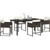 Lauko baldų komplektas Sodo valgomojo komplektas 5 pcs Ruda poliratanas