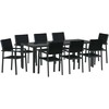 Sodo valgomojo komplektas 9 pcs Juoda